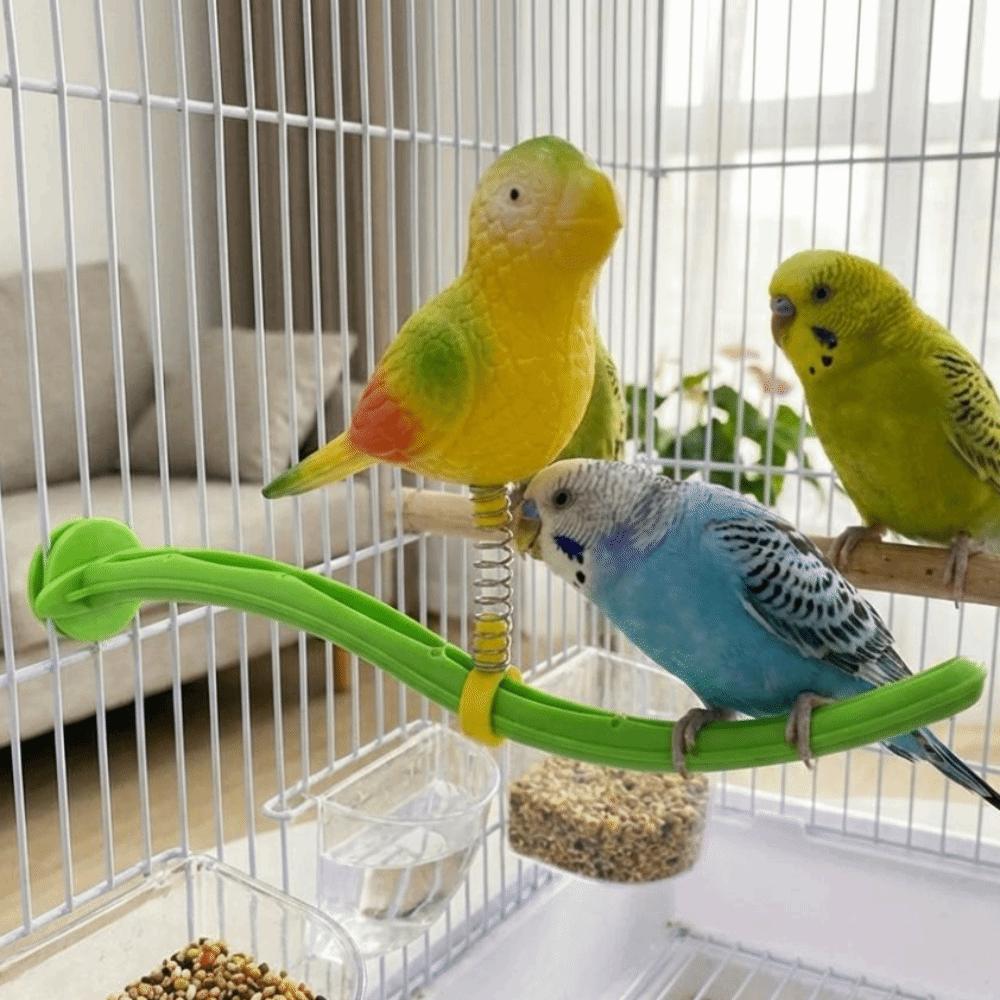 Plastic Swing Perch Toy Simulation Bird Parrot Play Rack Bird Cage Toy  for Bird Cage Aviary