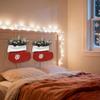Christmas Stocking Wreath Artificial Wreath Front Door Hanging Sign with Pine Cones Berries for Outdoor Indoor Holiday Decoration