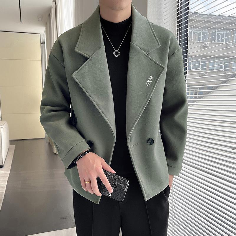 

Шерстяная куртка мужская весна и осень новая мужская куртка с лацканами тонкая молодежная повседневная шерстяная куртка мужская 5XL