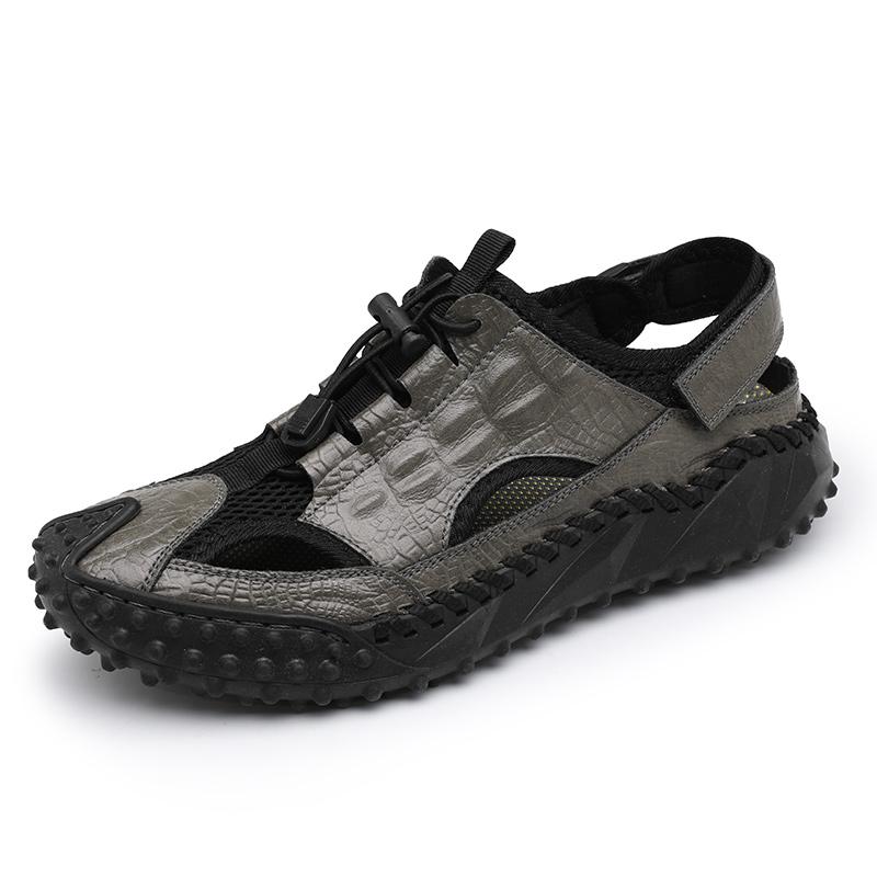 WAERTA Men Sandals Fashion Design Breathable Leather Casual Shoes Comfortable High Quality Outdoor Leisure Soft Slippers Beach