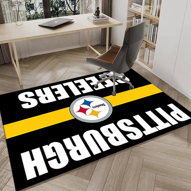 Pittsburgh Steelers Logo Area Rug for Office, Chair Rug, Decorative Carpet Livingroom Mat, Large Size Fan gifts Christmas gifts