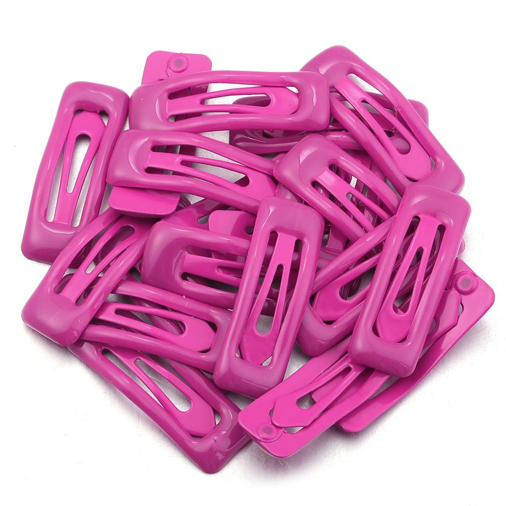20 Stück Metall Rechteck Haarspangen Niedliche Süßigkeitenfarbe Haarspangen für Damen Mädchen Pony Clips Haarnadel Friseur Styling Zubehör heißes rosa