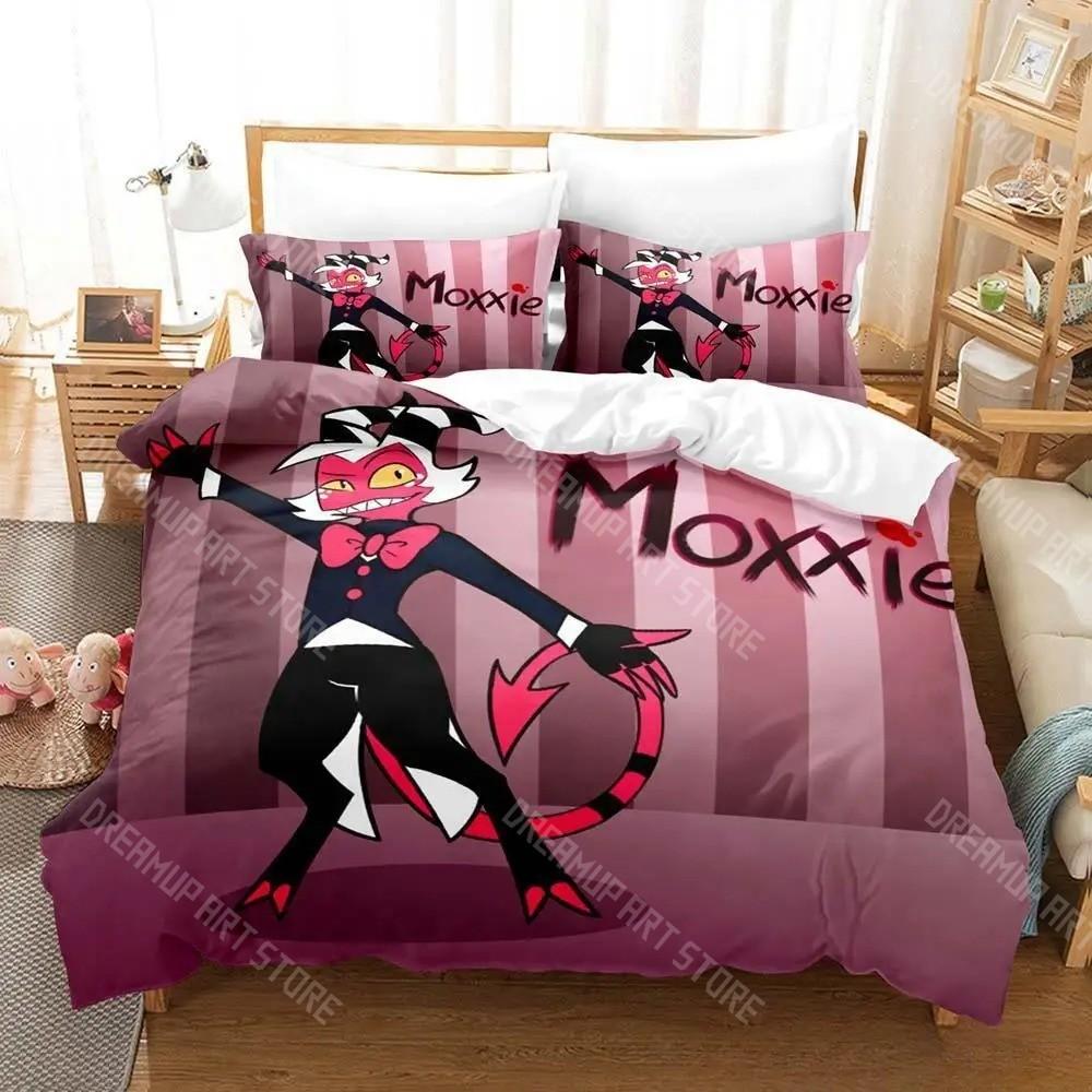 3D Printed Moxxie Boss Hellaverse Bedding Set for Boys Girls Duvet Cover Pillowcase Twin Queen King Full Single Double Sizes