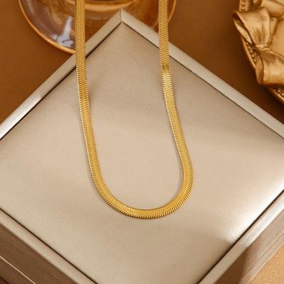 Flat Snake Bone Chain Niche Fashion Necklace Women's Clavicle Chain Jewelry