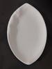 Pure White Bamboo Leaf Ceramic Oval Plate