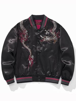 Chaqueta de Béisbol Bordada China de Dragón para Hombre Huaxia Junpin A091