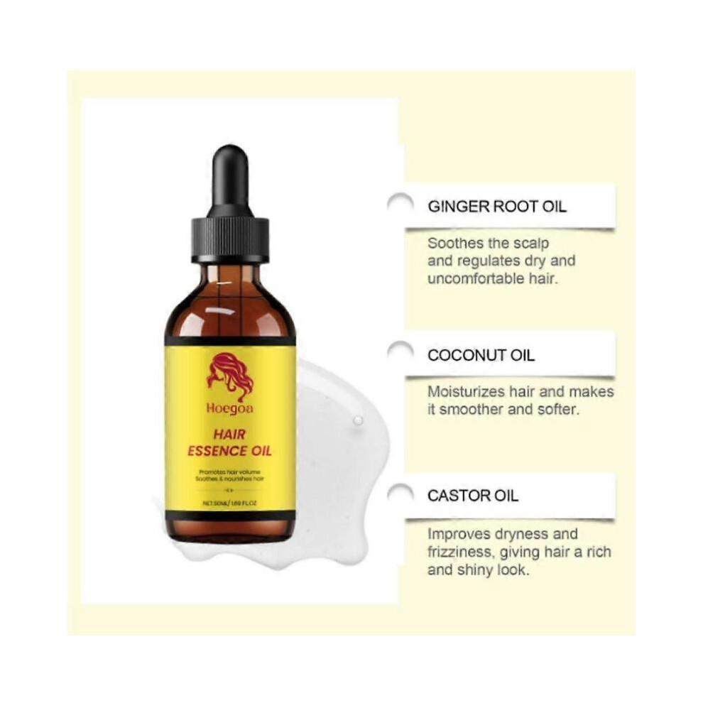 Hoegoa odżywczy olejek eteryczny do pielęgnacji włosów, miękkie i lśniące włosy, mocne i nawilżone włosy, delikatna esencja pielęgnacyjna