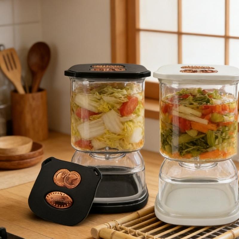 Food Safe Square Kimchi Container for Vegetable Preservation Pickle Juice Separator with Leakproof Lid