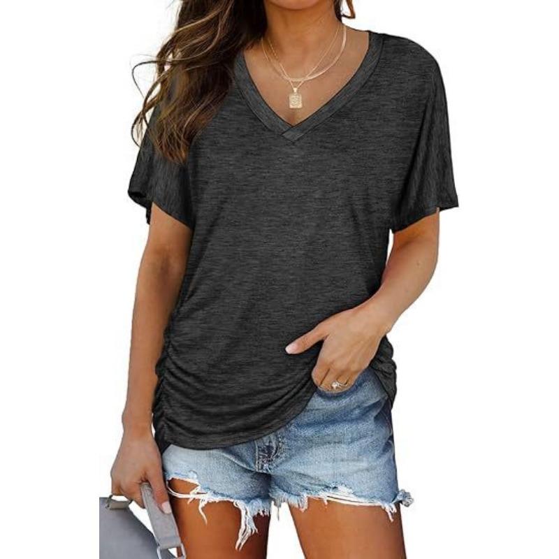 Women's Striped  T-Shirts (women’s) Printed Fashion Gradient Short Sleeved Casual V-neck T-shirt for Women