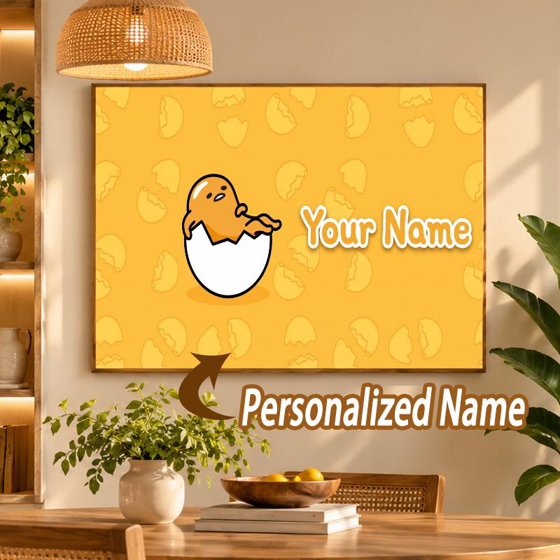 Custom Name Gudetama 5D Diamond Painting Personalized Full Drill Diamond Art Kit Gift