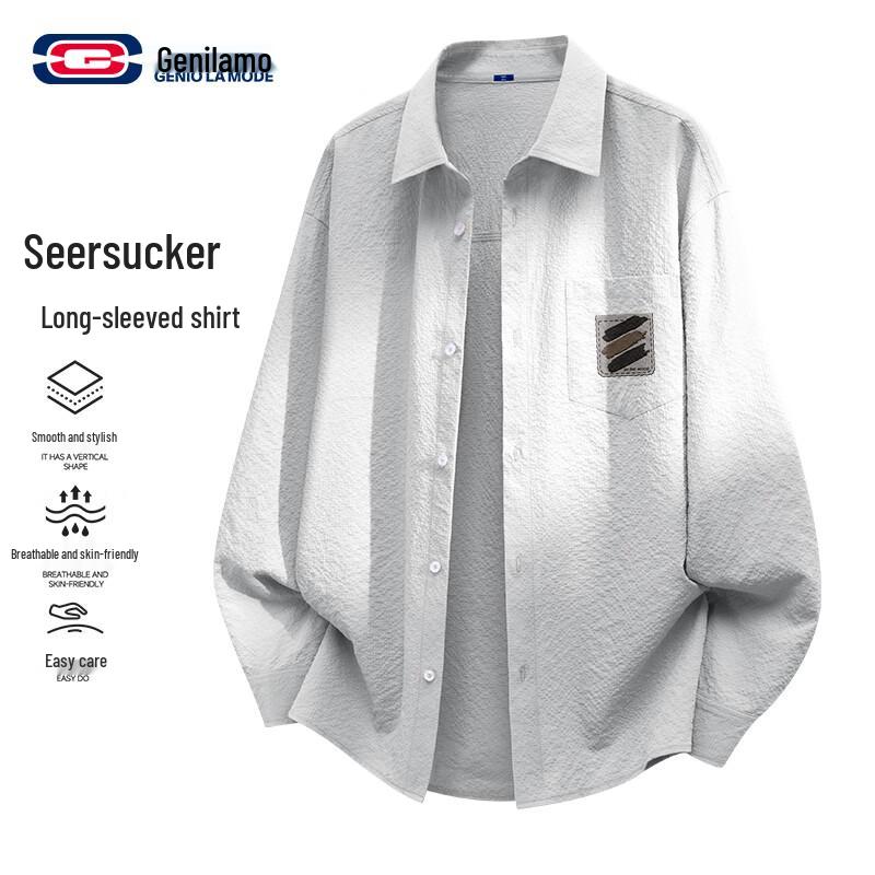 

GENIOLAMODE Men s Casual Long Sleeve Button-Down Shirt 3XL