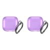 Průhledné ochranné pouzdro s karabinou TPU krytem pro Airpods 4(Průhledná fialová)