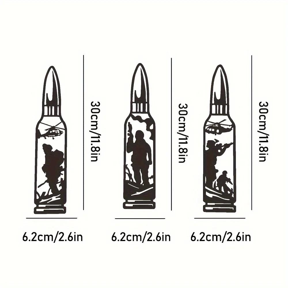 

Настенный декор из трех металлических пуль солдата, внутренний/наружный военный артефакт, дань уважения тем, кто служит нашей стране чёрный