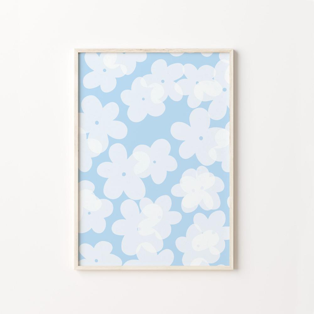 Flower Wall Art Canvas Print Natural Pastel Daisies Floral Illustration Poster Botanical Market Living Room Bedroom Decoration