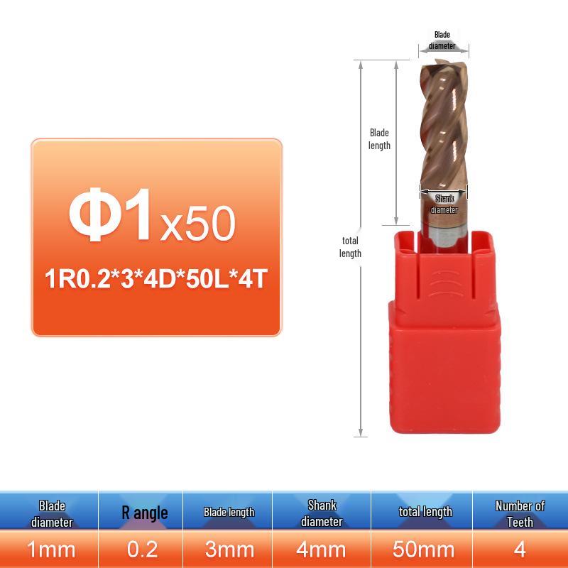 55-Degree Carbide Bull Nose End Mill with Wear-Resistant Coating for CNC Routers