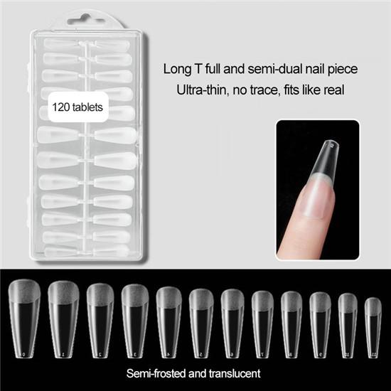 120PCS Nail Art Sheets Ultra-thin Frosted Nail Sheets Non-marking Extension Nails Transparent Nail Sheets Nail Decoration
