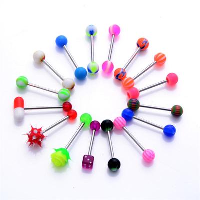 16Pcs  Different Style Tongue Bartongue Bar Body Piercing Surgical Jewelry