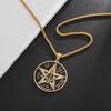 1ks Čarodějnický pentagramový náhrdelník z nerezové oceli Pánský židovský hebrejský tetragrammaton Šalamounovy přívěsek Amulet Šperky