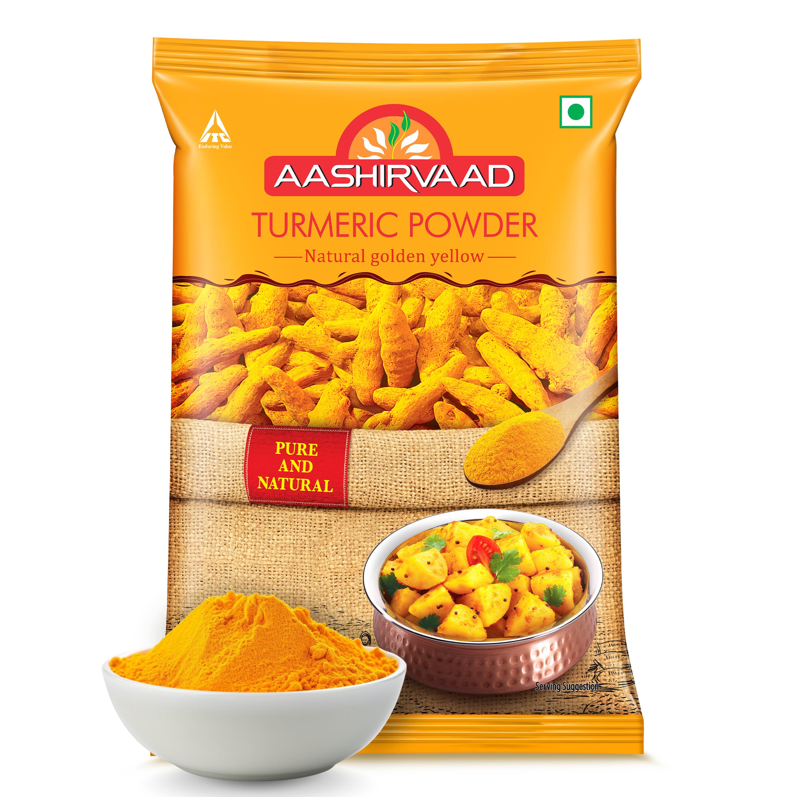 Aashirvaad Turmeric Powder, 200g, Natural Golden Turmeric Powder with No Added Flavours and Colours