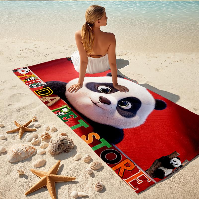 1Pc Panda Pet Store Adventure Beach Towel Quick Dry Multiuse For Beach Pool Gym Yoga Home Travel Christmas Halloween Xmas Gift Y1970