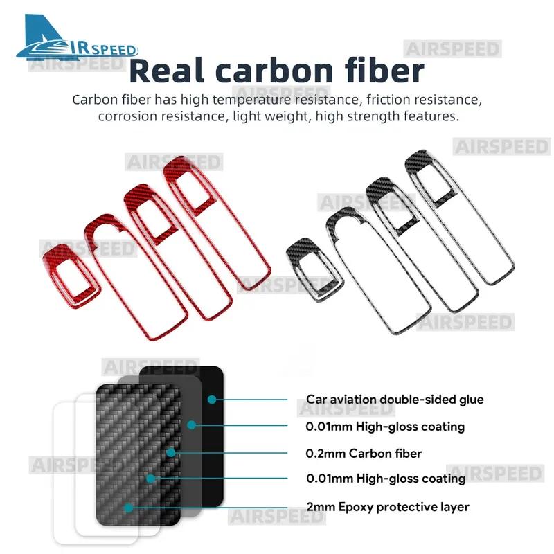 Real Soft Carbon Fiber Sticker LHD RHD Trim For Renault Clio 5 MK5 2024 2025 Car Window Lift Panel Frame