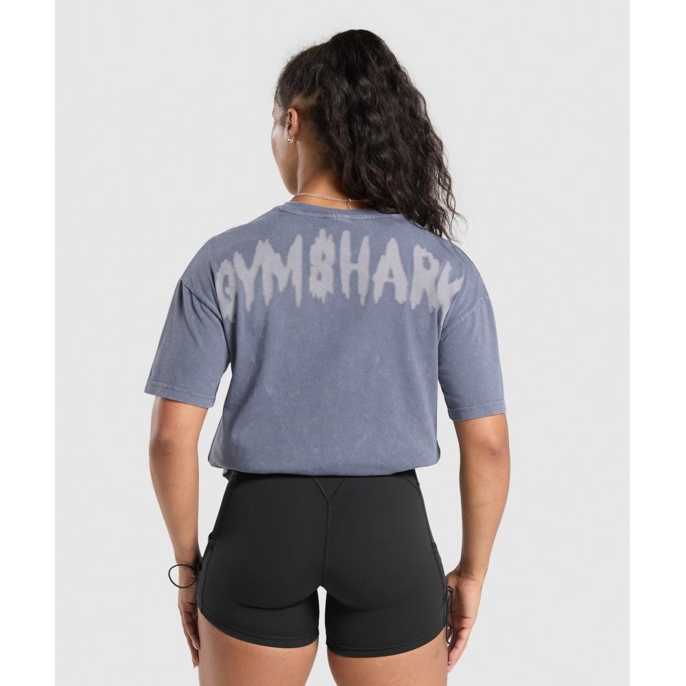 

Футболка Gymshark Grunge Oversize Iron Blue B2b1n Uc4r XS