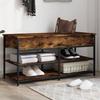 VidaXL Shoe Bench, Shoe Rack with Legs, Shoe Cabinet with Living Room Storage, Industrial, Smoked Oak 839035
