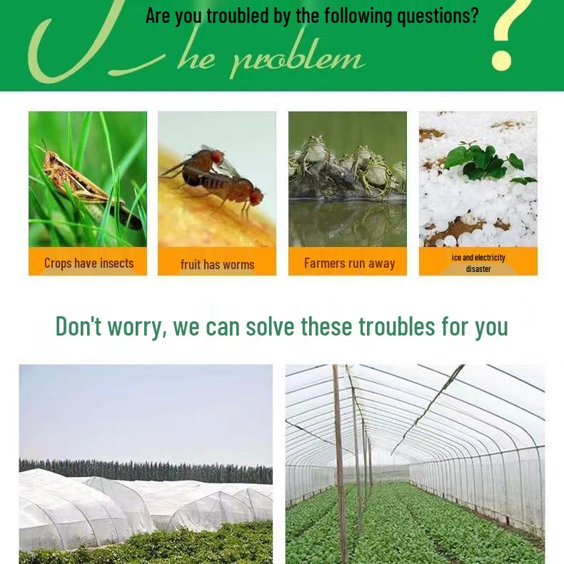 Thickened Agricultural Insect Net for Greenhouse and Plant Enclosures