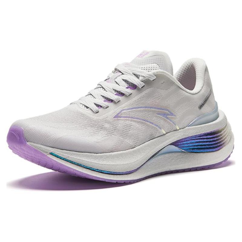 Anta Champion Running Shoes Pro Cushioning Wear-Resistant Low-Top Running Shoes Women's Gray Purple Sneakers 122425561-4