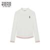 Teenie Weenie Women's Ribbed Stand Collar Long Sleeve T-shirt