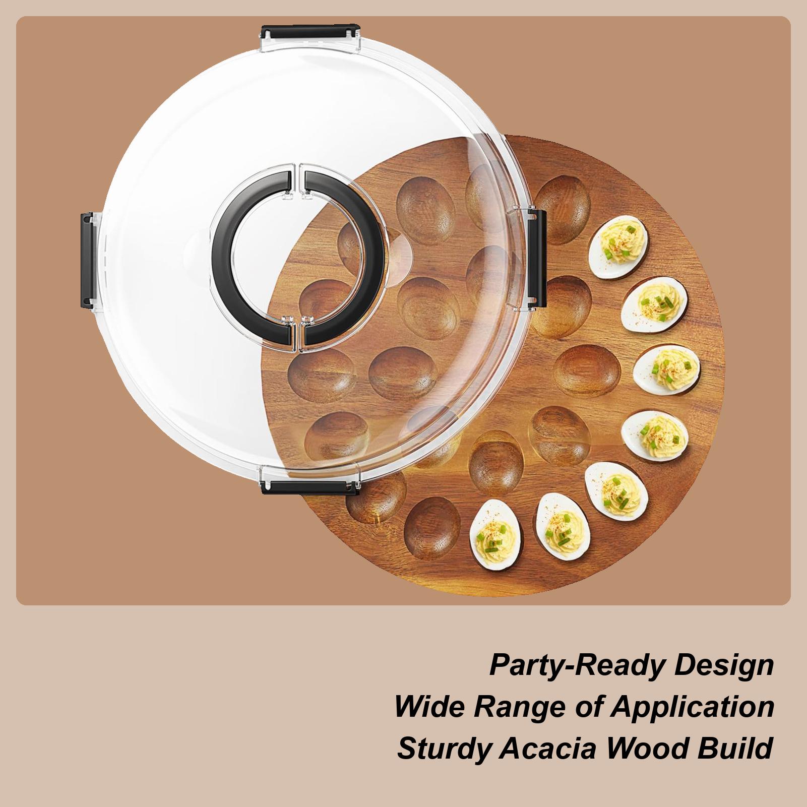 Деревянный поднос для яиц-пашот с крышкой 24 ячейки блюдо для фаршированных яиц для вечеринки домашней кухни буфета закусок столешницы стола Пасхи CN 15480₽