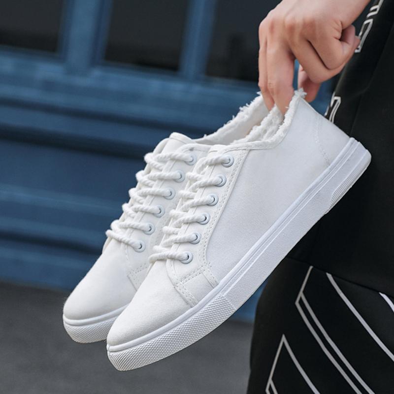 Plátěné boty Pánské Nízké měkká podrážka Malé bílé boty Módní ležérní Jedno chodidlo třmen Studentské tenisky