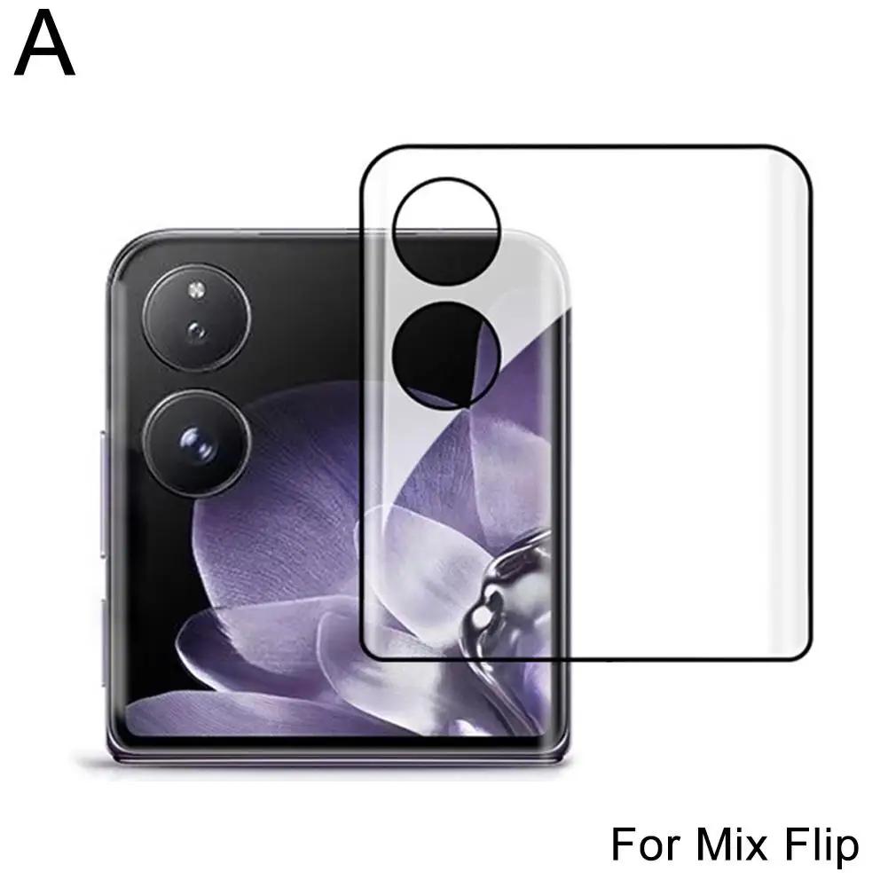 For Mi MIX FLIP 3D Curved Hot Bending Tempered Outer Protector Peeping Mobile Film Accessories Phone Screen Screen Anti-pee J6Y9