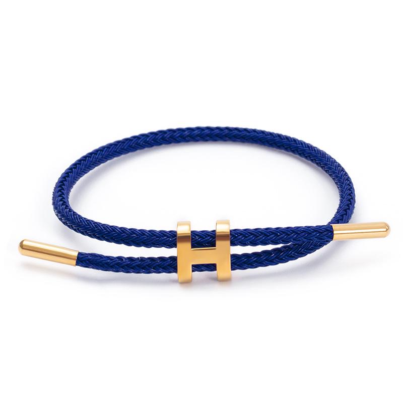 

Регульований браслет з нержавіючої сталі 3D твердого золота та мотузки з титановим водонепроникним браслетом