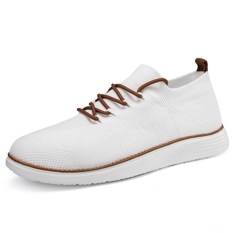 New lightweight lace-up casual breathable fly-woven loafers men's large-size sports shoes