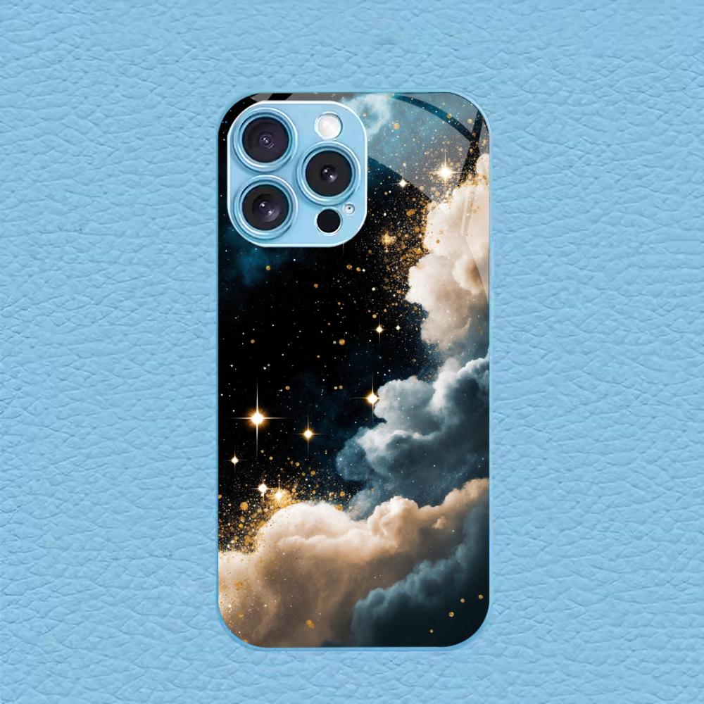 Clouds new Hot-selling protective case Phone Case Metallic paint Glass PhoneCase for iPhone 17 16 15 14 13 12pm Pro Plus