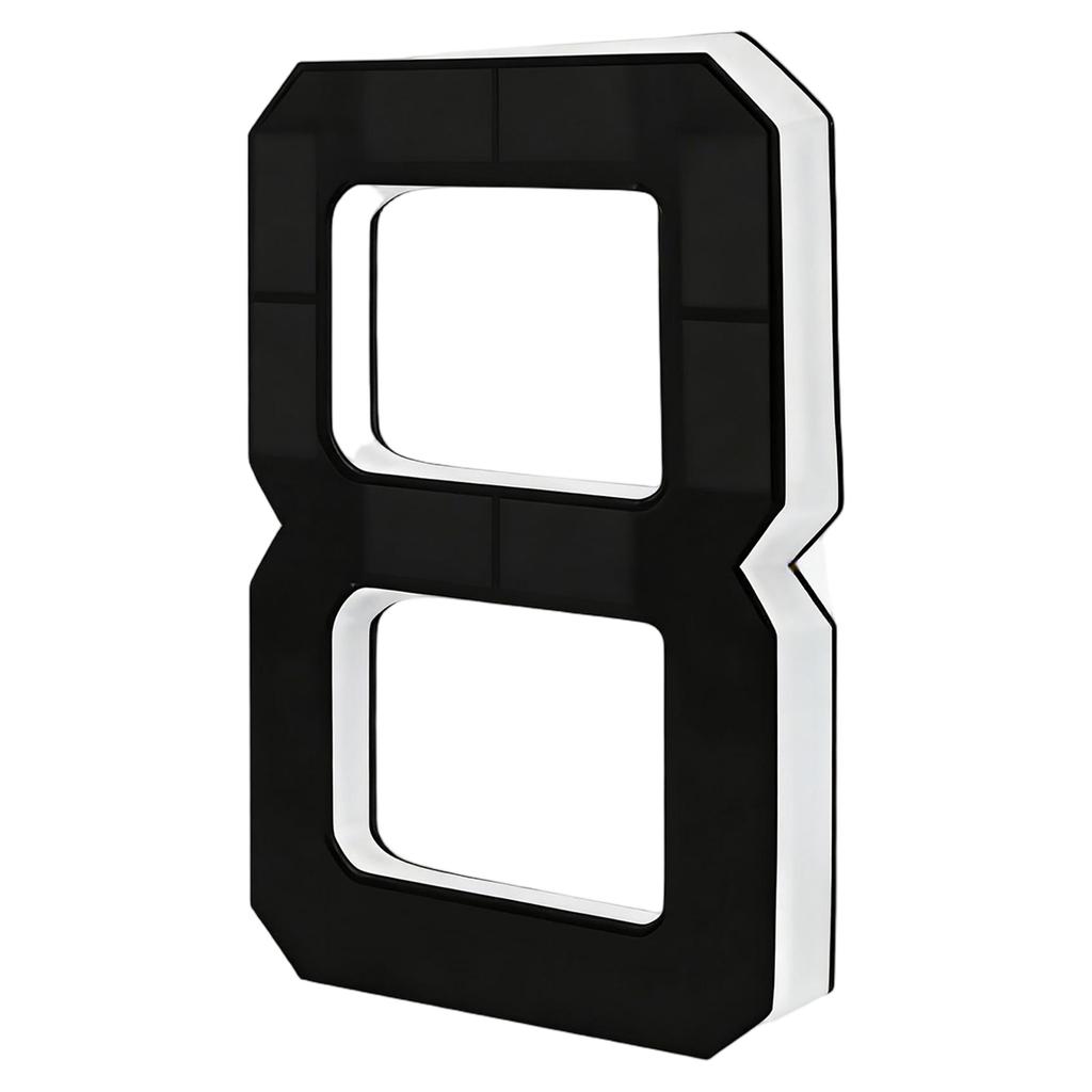Modern Acrylic LED House Number Sign Illuminated Address Plaque Weatherproof Outdoor Decorative Number 3 for Home Office Hotel Apartment Door Wall