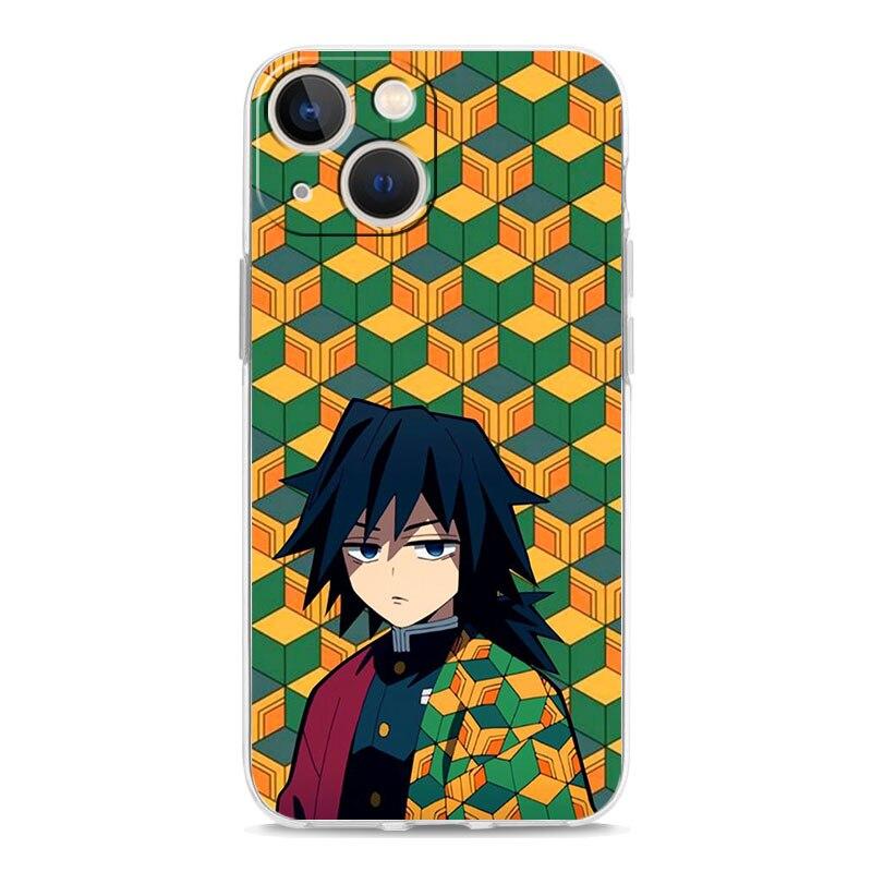 Demon Slayer Anime Logo Phone Case For iPhone 14 13 11 12 Pro Max X XR XS 7 8 Plus SE Transparent Soft Cover TPU Fundas Coque