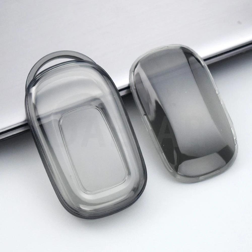 Transparent Black White Key Case For Honda Civic Accord Vezel Accessories Car Cover Key Bag Holder Shell Keychain Protection