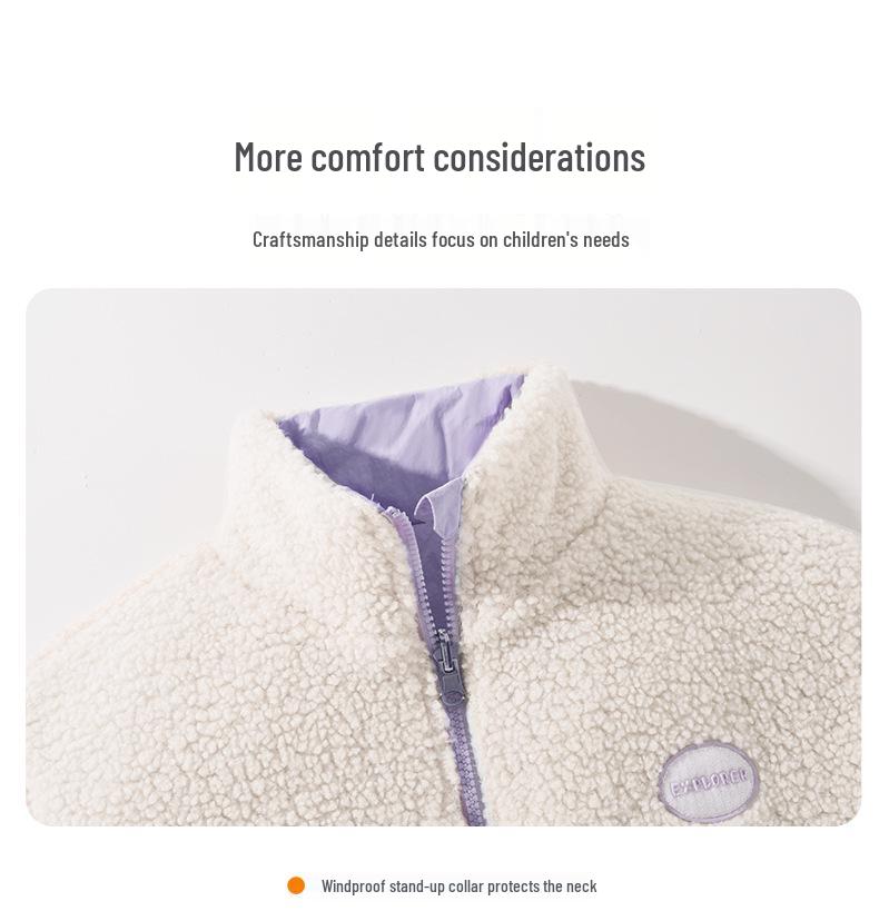 Unisex Reversible Lambswool Coat for Kids - Korean Style Winter Warmth, Double-Sided Wear, Trendy Autumn Fashion
