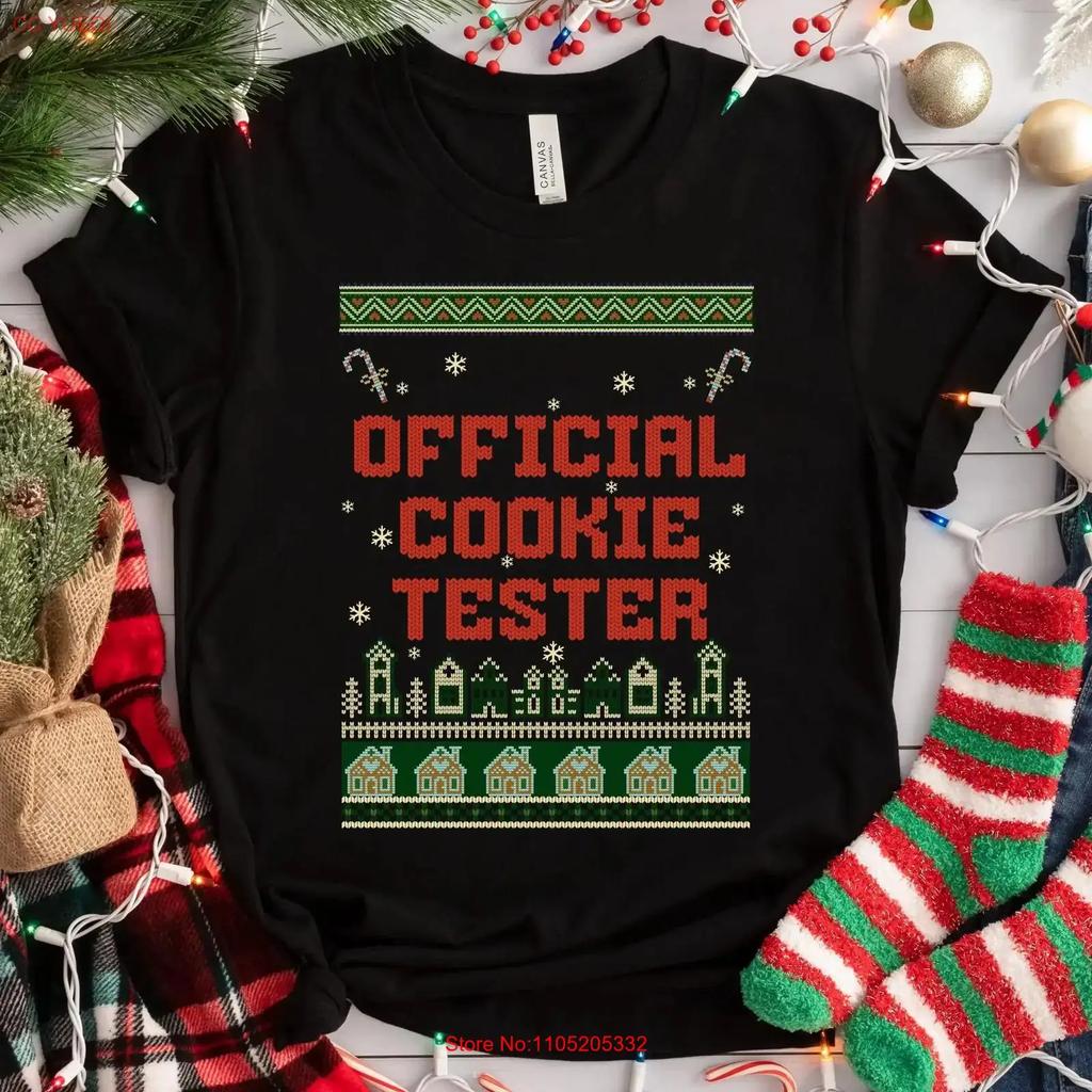 Official Cookie Tester T Shirt Lover Knitting Style Holiday Jersey For Bakers Vintage Fashion Designer Clothes Stretched