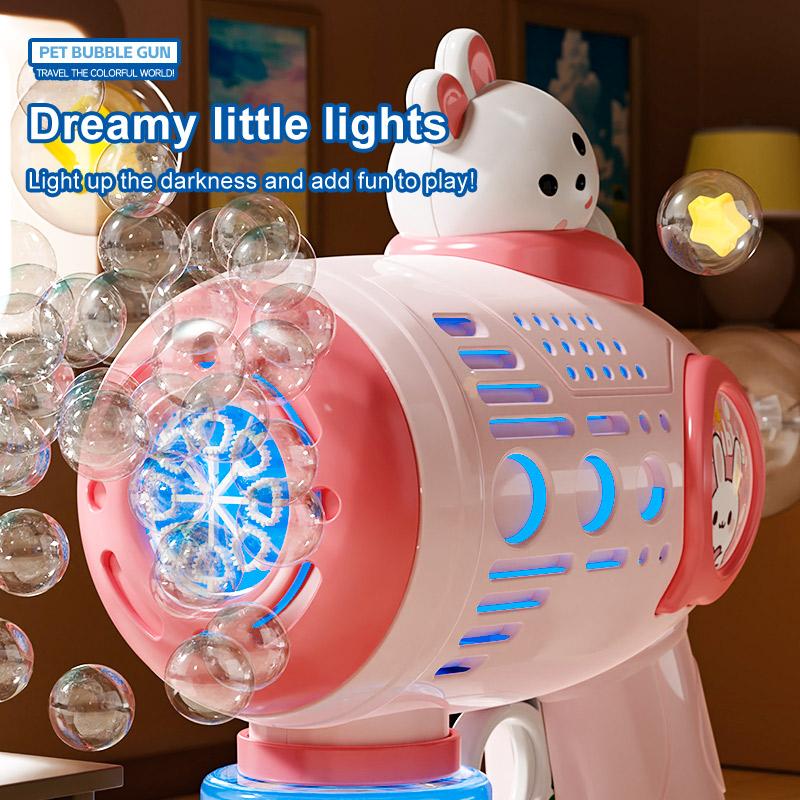 Automatic Electric Bubble Gun Blower - Leak-Proof Gatling Bubble Machine, Handheld Outdoor Summer Party Toy for Boys & Girls