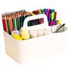 Portable 1Pc Storage Basket With Handle, Easy To Organize Stationery Box Featuring 5 Compartments For Pencil And Pen Holder