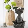 Statua di Gatto Zen in Resina in Posizione di Meditazione per Arredamento Casa e Ufficio