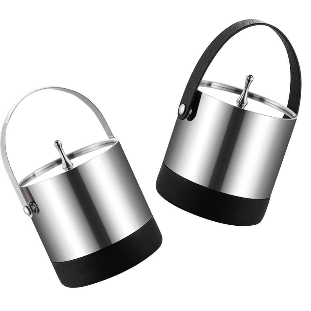 Ice Bucket with Lid Serving Bucket Double Layer Champagne Bucket Drink Tub Barrel for Camping Patio Event Wedding Restaurant