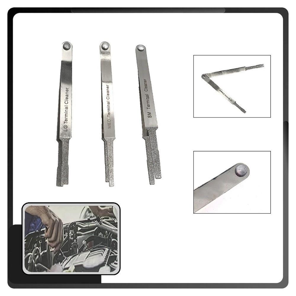 3PCS Diamond Abrasive Tip Terminal Cleaner Set Connector Cleaning Tool  Marine & Heavy Equipment