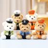 Cute Bear Toy Keychain Traffic Police Themed Bear Plush Toy Stuffed Doll Soft Plush Pendant Charm For Car Backpack Decor Gift