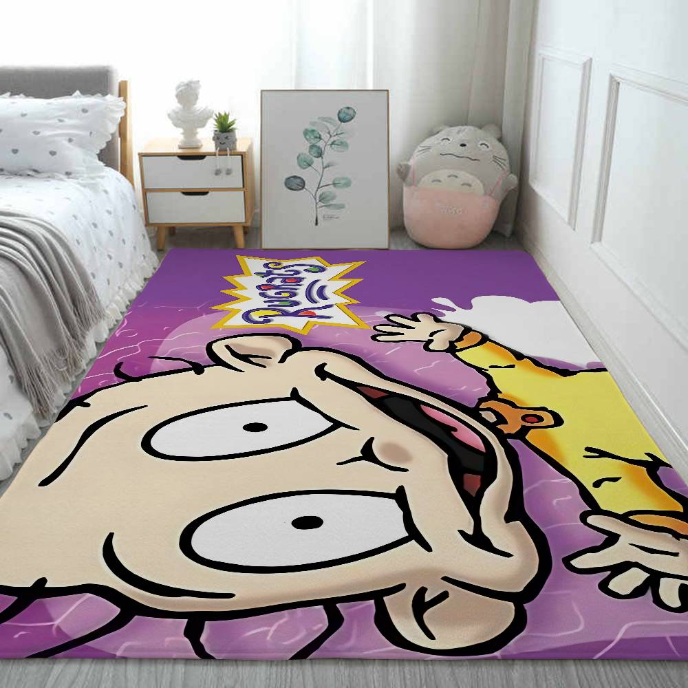 Cartoon Funny R-Rugrats Floor Mat Printed Flannel , Suitable For Bathrooms, Kitchens, Entrances, And Other Decorate Home