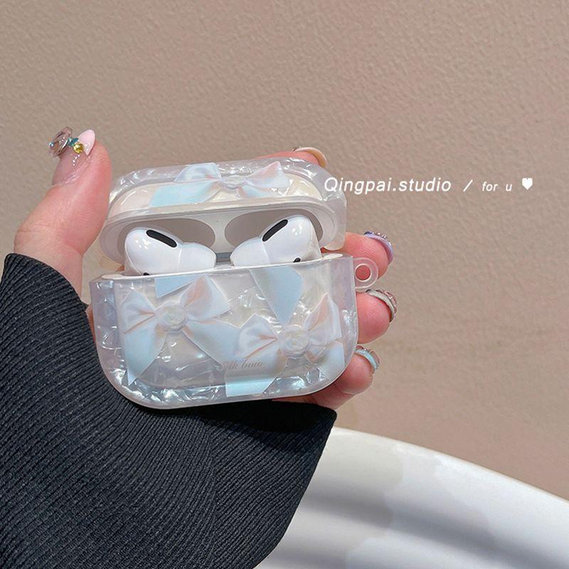 

New Arrival AirPods Protective Case Shell Pattern Bows Chain Airpods3 Headset Protective Case Pro2 Earphone Case Apple 2/3 Generation Protective Case Apple AirPods Pro 2nd Generation Single shell