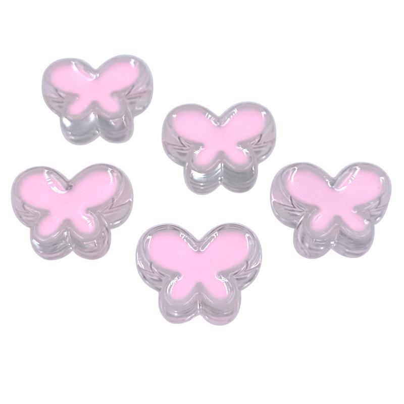 Cross Hole 5pcs Acrylic Fashion for Bracelet Butterfly/Four-leaf Clover Beads DIY Handmade Materials Painting Oil Necklace Making